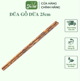 Đũa gỗ dừa 25cm - Tre Việt - Công Ty TNHH Sản Xuất Thương Mại Xuất Nhập Khẩu Khai Nguyên